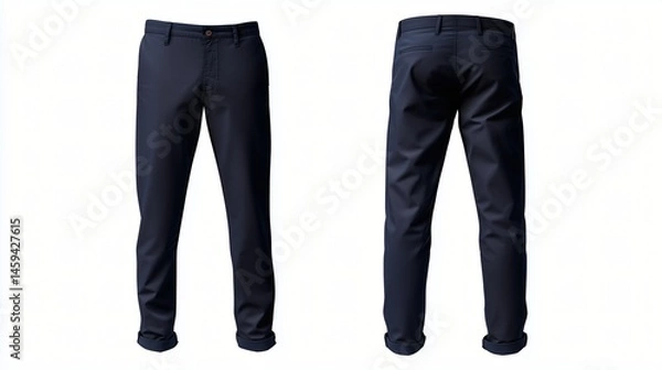 Obraz Blank navy chinos for your design mockup isolated on white background