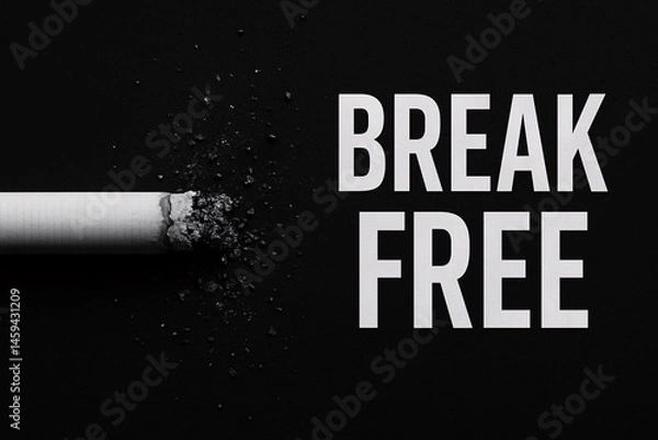 Fototapeta "World No Tobacco Day - Break Free from Smoking Concept with Broken Cigarette"