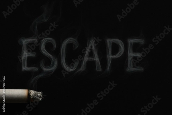 Fototapeta "World No Tobacco Day Poster with Smoke Forming 'Escape' from Cigarette"