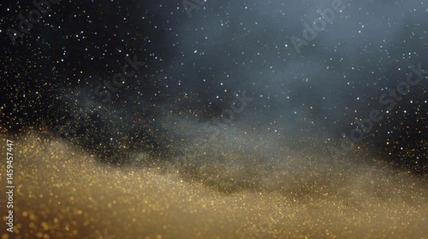 Fototapeta Abstract background with a dark blue sky filled with small white dots. the dots are scattered across the sky, creating a starry night sky.