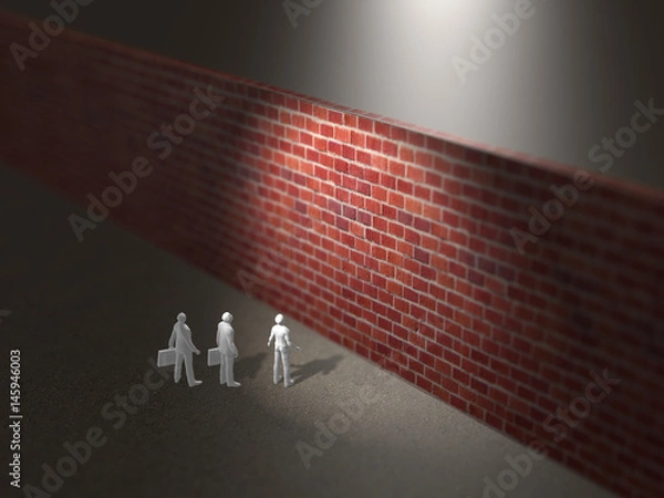 Fototapeta Business figures that look at the wall