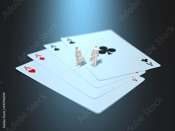 Fototapeta Business figures on ACE's fore card