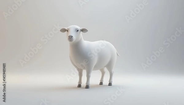 Obraz Minimalist 3D Render Single Standing Sheep
