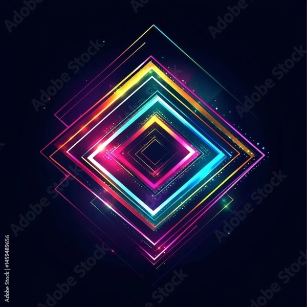 Obraz Abstract design with layered, luminous diamonds