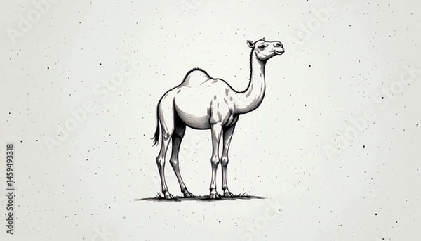 Obraz Elegant Minimalist Ink Drawing of a Camel