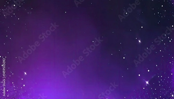 Fototapeta Deep purple and dark space, speckled with distant stars.  A swirling nebula of vibrant hues and light specks