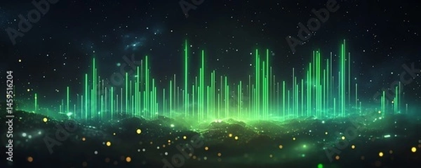 Obraz A digital habit tracker featuring vibrant green progress bars representing personal growth and goal achievement.