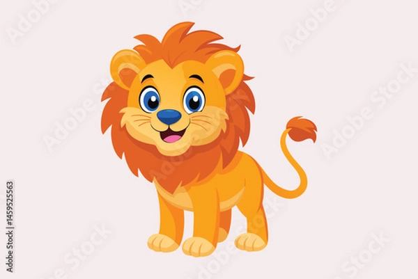 Obraz cute lion silhouette vector