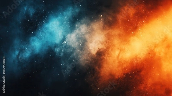 Obraz Cosmic nebulae clash in vibrant hues