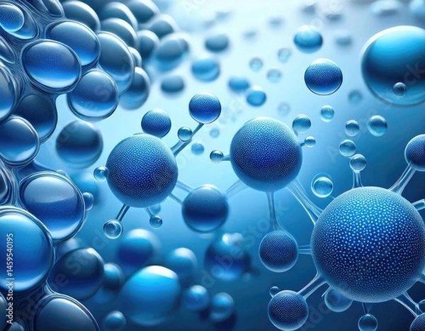 Fototapeta Bacteria or virus in water. Generated with AI
