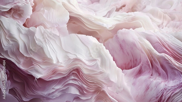 Obraz Soft pastel abstract layers resembling delicate paper folds in pink and white tones