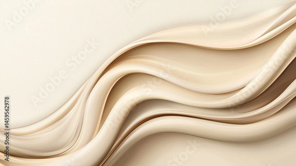 Fototapeta Soft beige abstract waves with smooth and elegant texture