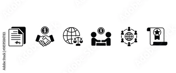Fototapeta Flat icon of Fair Trade , Flat icons vector collection in transparent background. Business icon set. 