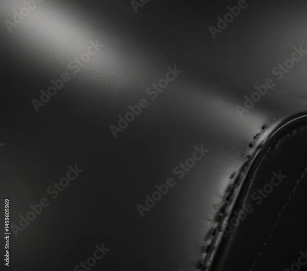 Obraz Sleek black leather, fine grain, polished shine , material, gloss