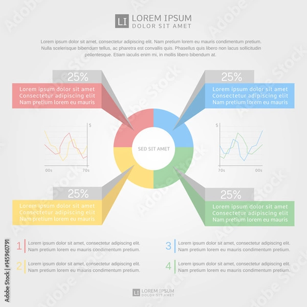 Fototapeta Infographic elements. Great for presentation, sociological research, workflow layout, diagram, annual report, web design.