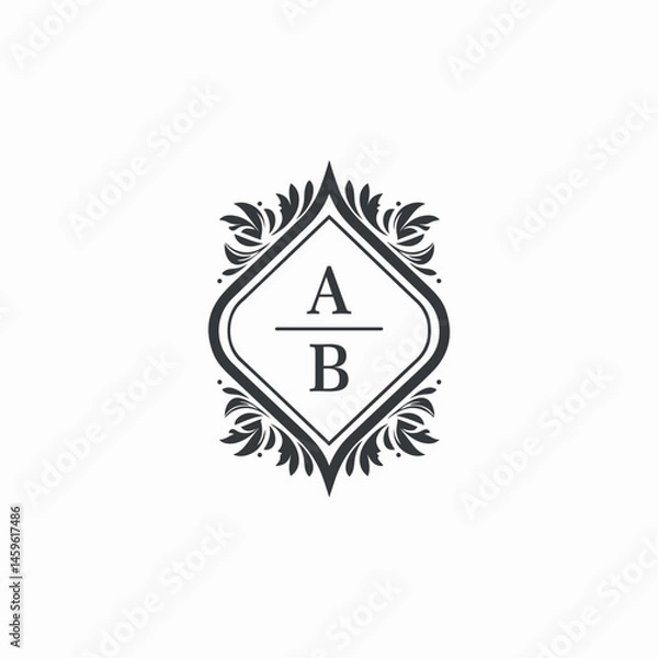 Obraz AB Initials Wedding Logo Vector Art  Icons  and Graphics