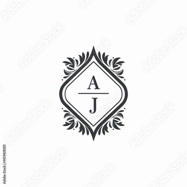 Fototapeta AJ Initials Wedding Logo Vector Art  Icons  and Graphics
