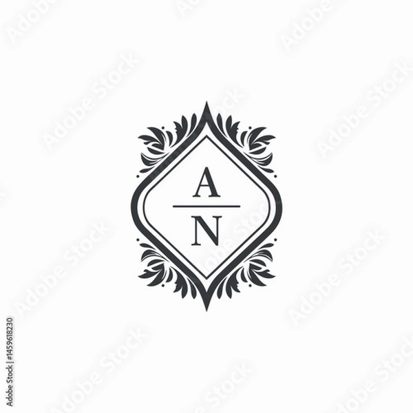 Obraz AN Initials Wedding Logo Vector Art  Icons  and Graphics