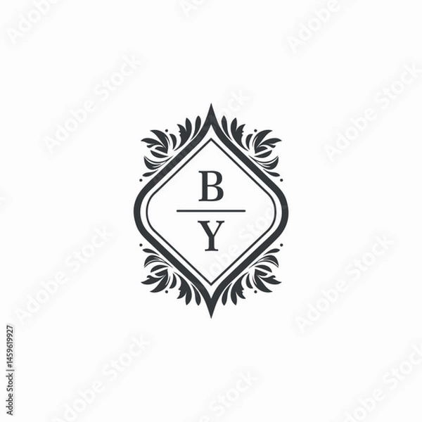 Obraz BY Initials Wedding Logo Vector Art  Icons  and Graphics