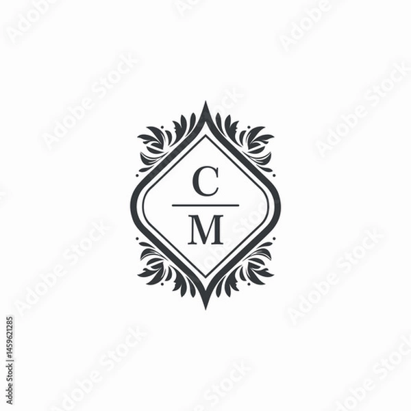 Obraz CM Initials Wedding Logo Vector Art  Icons  and Graphics