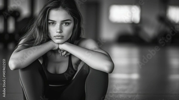 Obraz Young woman resting after workout