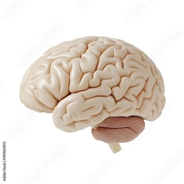Fototapeta **3D Model Of The Human Brain Showing The Cerebellum, Cerebrum, And Medulla Oblongata, Perfect For Educational Material On Brain Function. --V 6.1 --S 50 --Raw** - @Darya (Relaxed)