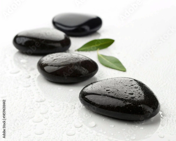 Obraz Black stone white background 