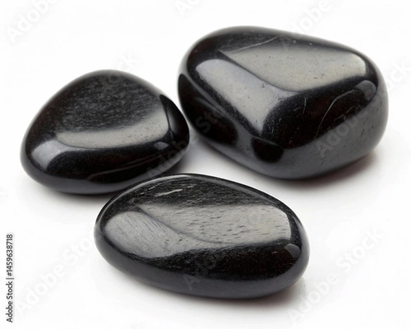 Obraz black stones on white background