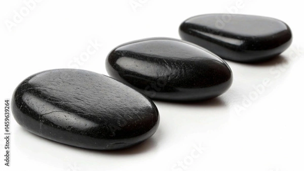 Obraz black stones on white background
