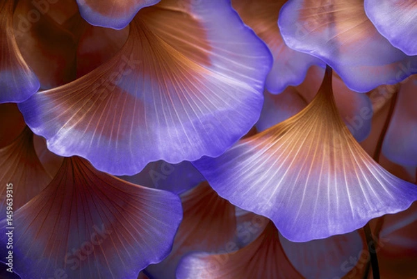 Fototapeta Colorful ginkgo biloba leaves closeup. Nature concept background. Abstract backdrop