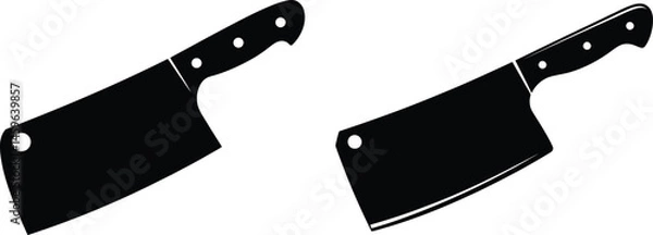 Obraz Butcher Cleaver Icon Set - Meat Cutting Tools