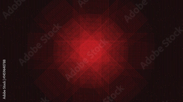 Fototapeta Red Flower Line Technology Background,comic and Motion concept design,vector.