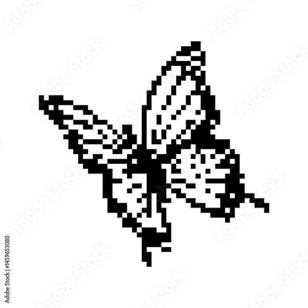 Obraz Pixel art butterfly. Animal vector illustration.