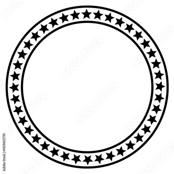 Obraz star frame border with circle outline made of stroke line
