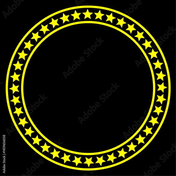 Obraz star frame border with circle outline made of stroke line