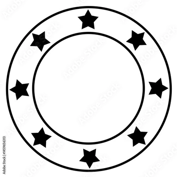 Obraz star frame border with circle outline made of stroke line