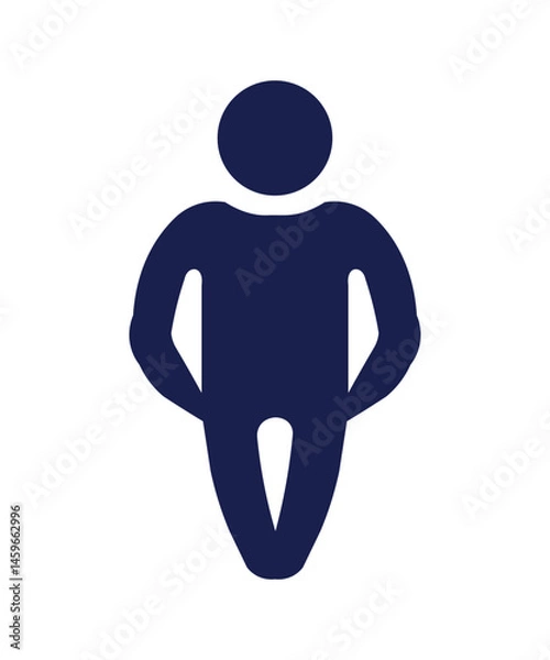 Fototapeta Minimal Standing Human Figure Icon – Flat Vector Person Silhouette for UI & Graphic Design