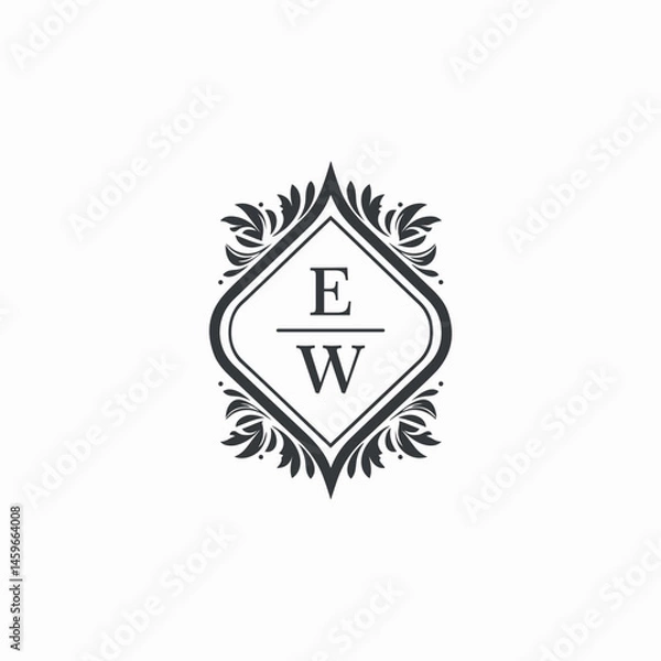 Fototapeta EW Initials Wedding Logo Vector Art  Icons  and Graphics