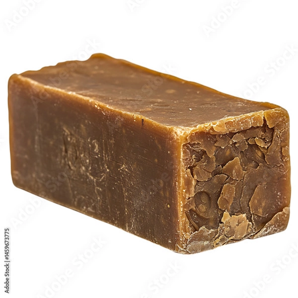 Fototapeta A Pet Safe Flea Shampoo Bar Earthy Browns and Organically Shaped Isolated on Transparent Background