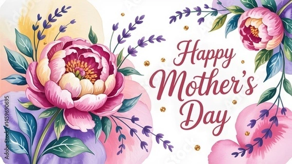 Obraz Elegant Mother's Day greeting card with floral design.