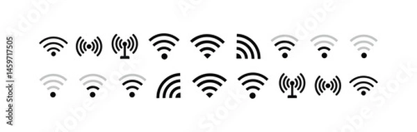 Fototapeta wifi icon set. Internet connection symbol. Vector illustration