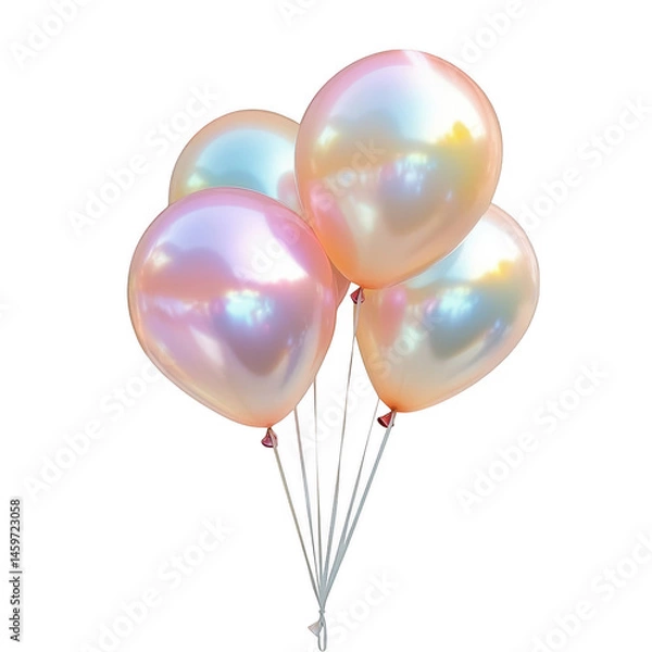 Fototapeta Bunch of party balloons isolated on transparent background