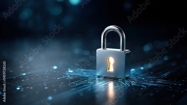 Obraz Digital security lockdown cybersecurity realm image capture high-tech environment close-up data protection concept