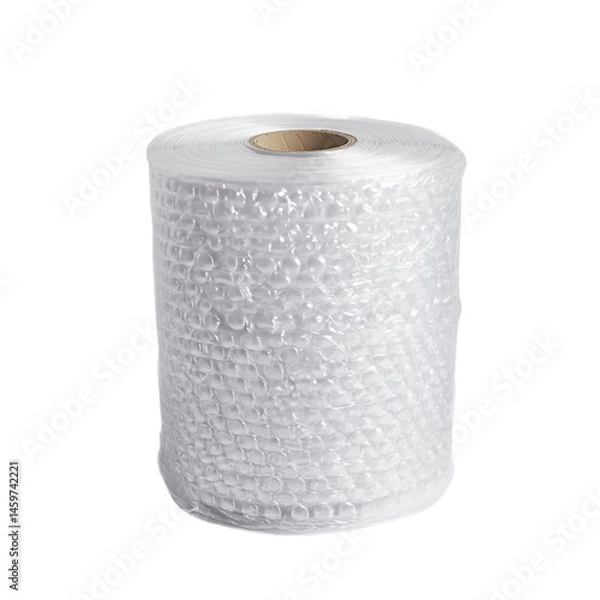 Fototapeta  Bubble wrap roll on white background for safe packaging [Transparent Background PNG]. 