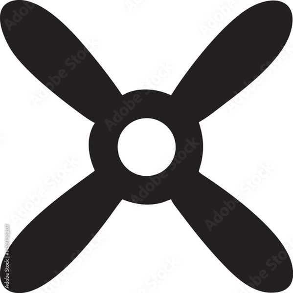 Obraz black fan vector illustration