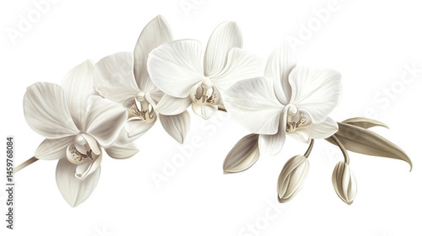 Fototapeta Elegant Orchid Flowers with Soft Lighting and Detail