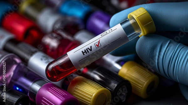 Obraz HIV Positive Blood Sample – Medical Testing and Diagnosis Concept