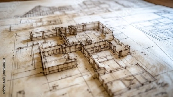 Obraz Building plans and diagrams.

