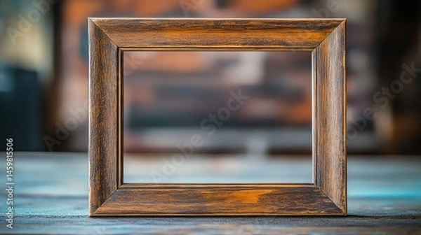 Obraz Empty wooden frame for showing off your art, photos, or prints.
