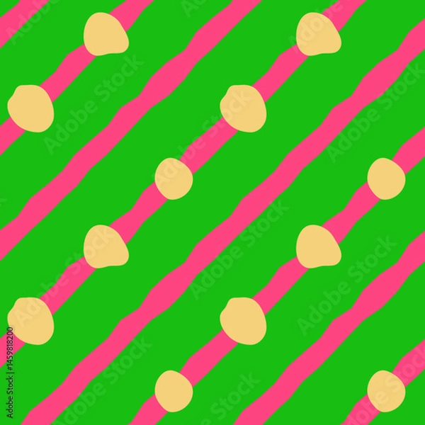 Fototapeta Seamless Colorful Abstract Pattern with Stripes and Dots